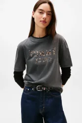 Tommy Jeans T-Shirt - Black Washed S Damen