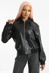 Only ONLSADIE Kunstlederjacke - Black M Damen