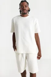 JSCO T-Shirt in Strick-Optik - Ekru M Herren