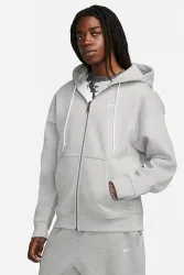 Nike Solo Swoosh Kapuzensweatjacke - Dark Grey Heather S Herren