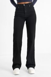 Dr. Denim Moxy Straight Fit Jeans L34 - Solid Black S/34 Damen