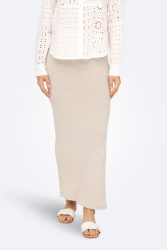 Only Emma Gerippter Maxirock  - Pumice Stone Melange S Damen