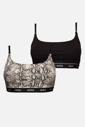 Hugo Red Doppelpack Bralettes - Beige + Black M Damen