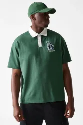 New Era Oversize Poloshirt - Dark Green L Herren