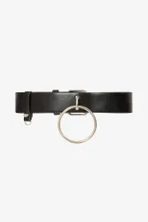 Banned Eclipse O-Ring Gürtel - Black + Silver XL/XXL Damen