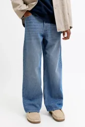 Jack & Jones Junior JJIDAVE Wide Fit Jeans - Blue Denim 152 Kids