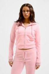 Juicy Couture Madison Samt Crop Jacke - Juicy Pink S Damen
