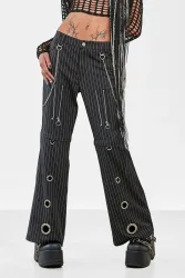 Banned Chain Reaction Flare-Hose / Shorts - Black + White XS Damen