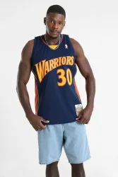 Mitchell & Ness Golden State Warriors Mesh Tanktop - Navy + Orange S Herren