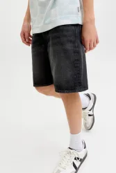 Jack & Jones Junior JJITONY Loose Fit Jeansshorts - Black Denim 140 Kids