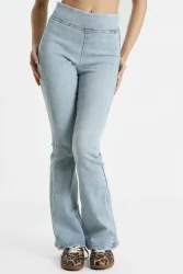 DKNY Flared Fit Jeans - Light Blue Denim S Damen