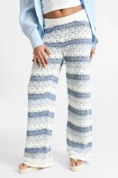 Noisy May NMLAIKA Häkelhose - Birch + Blue L Damen