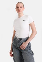 Lacoste Geripptes T-Shirt - Flour 34 Damen