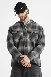 Jack & Jones Premium JPRBLURAYLE Gefüttertes Overshirt - Volcanic Ash S Herren