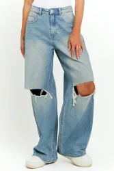 Tally Weijl Wide Leg Jeans - Blue Medium Wash 34 Damen