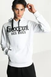 Boxeur des Rues Kapuzensweatshirt - White + Black M Herren