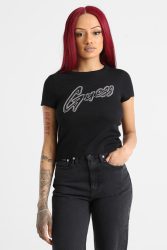 Guess Crop T-Shirt - Jet Black S Damen