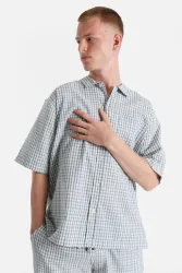Redefined Rebel RRROWDY Oversize Karohemd aus Seersucker - Ashley Blue M Herren