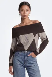 Only ONLALIVIA Off Shoulder Strickpullover - Coffee Bean XS Damen