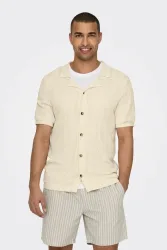 Only & Sons Diego Strickhemd - Antique White M Herren