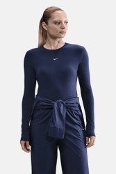 Nike Crop Langarmshirt - Midnight Navy S Damen