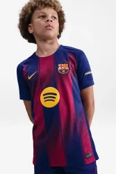 Nike FC Barcelona 2025/26 Stadium Domicile Mesh T-Shirt - Deep Royal Blue + Noble Red + Midwest Gold XL Kids