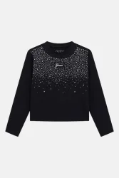 Guess Crop Langarmshirt - Jet Black 14 Kids