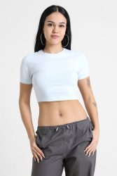 The North Face Crop T-Shirt - Barely Blue S Damen