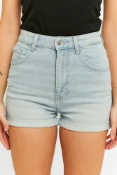 Tally Weijl Mom Fit Jeanshorts - Light Blue Used 34 Damen