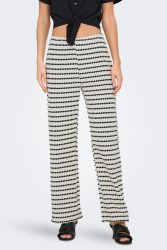 Only ONLEVA Wide Leg Strickhose - Cloud Dancer + Black XS Damen