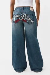 True Religion Jessie Super Baggy Fit Jeans - Ocean Voyage 24 Damen