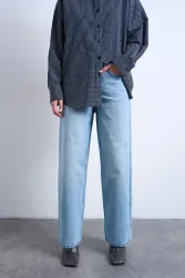 TOPSHOP TSCINCH Wide Leg Jeans L30 - Bleached Sand 26/30 Damen