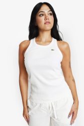 Lacoste Geripptes Tanktop - Offwhite 36 Damen