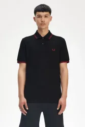 Fred Perry Twin Tipped Poloshirt - Black M Herren