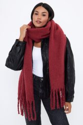 My Accessories London Schal - Burgundy Einheitsgroesse Damen