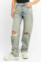 Tally Weijl Straight Leg Jeans - Acid Wash Blue 32 Damen