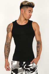Urban Classics Geripptes Tanktop - Schwarz L Herren