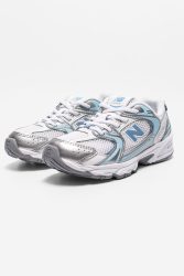 New Balance Core Kids Sneaker - White + Light Blue + Silver EU33