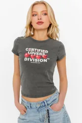 Tally Weijl Crop T-Shirt - Grey Used M Damen