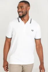 Fred Perry Poloshirt - White M Herren
