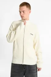 Prohibited Campus Gerippte Strickjacke - Cream S Herren