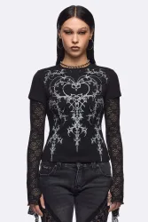 Minga London Heartbreaker Langarmshirt - Black M Damen