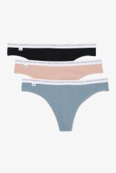 Lacoste Dreierpack Strings - Navy + Light Blue + Flamingo XS Damen