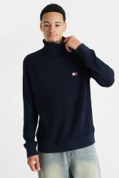 Tommy Jeans Gerippter Strickpullover - Dark Night Navy L Herren