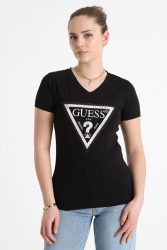 Guess Python Triangle T-Shirt - Jet Black L Damen