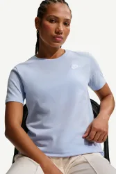 Nike - T-Shirt, W Nsw Club Ss Tee, L, Hellblau