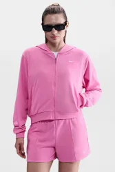 Nike Chill Terry Oversize Kapuzensweatjacke - Playful Pink S Damen