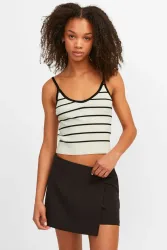 JJXX Esther Geripptes Crop Stricktop - Vanilla Ice M Damen
