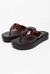 Zaxy Plateau Flip Flops - Black + Tortoiseshell EU37 Damen