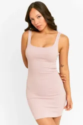 Tally Weijl Geripptes Minikleid - Old Rose M Damen